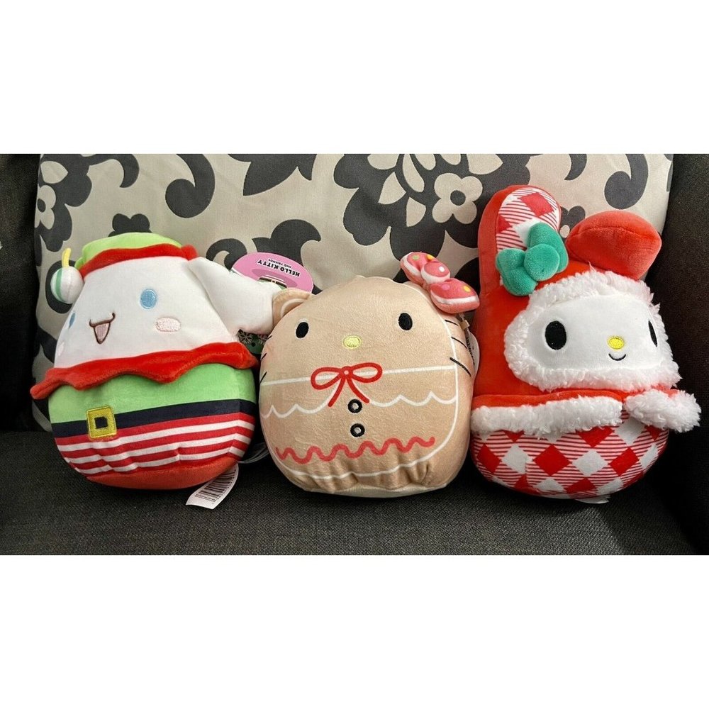 Squishmallow 2023 Hello Kitty Christmas SET OF 3 My Melody Cinnamoroll NWT